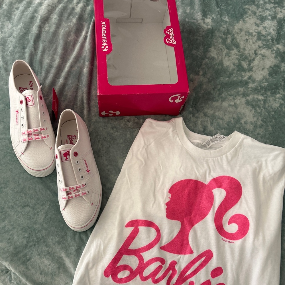 Superga X Barbie sneakers with matching Barbie Tshirt bundle